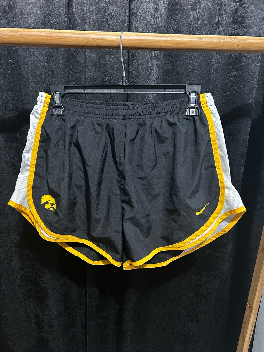 Nike Women’s Black and Yellow Athletic Running Shorts